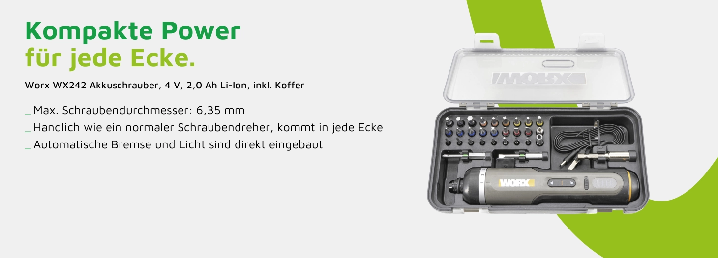 Teaser Worx WX242 Akku-Schrauber