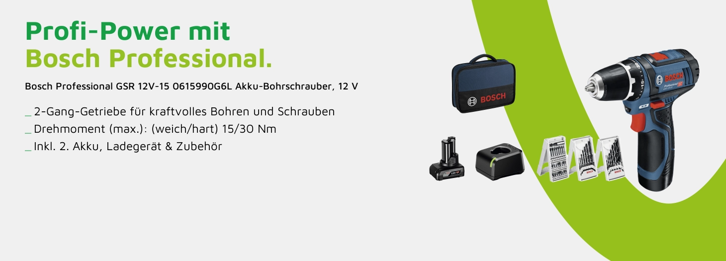 Teaser Bosch Professional GSR 12V-15 0615990G6L Akku-Bohrschrauber