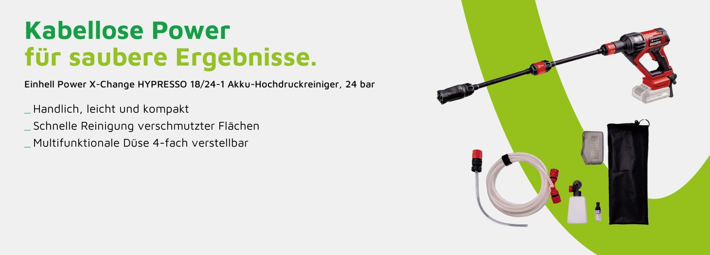 Teaser Einhell HYPRESSO 18/24-1 Power X-Change Akku-Hochdruckreiniger