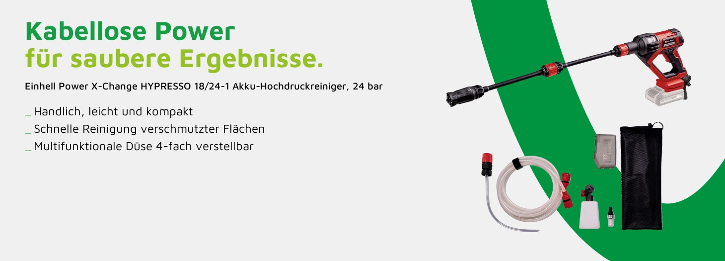 Teaser Einhell HYPRESSO 18/24-1 Power X-Change Akku-Hochdruckreiniger
