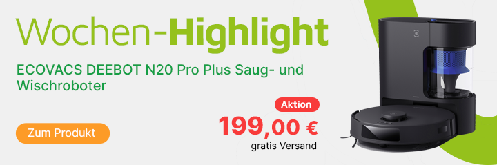 Wochenhighlight ECOVACS DEEBOT N20 Pro Plus Saug-und Wischroboter