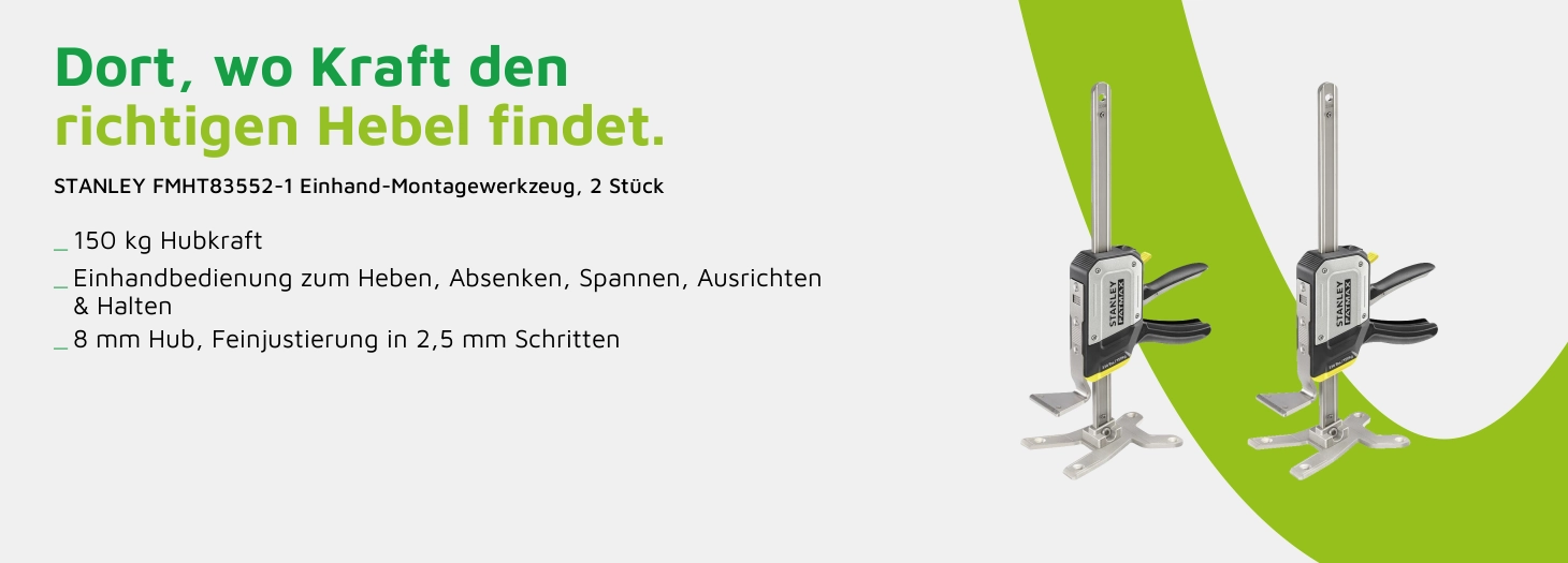 Teaser STANLEY FATMAX® TradeLift™ Einhand-Montagewerkzeug Set