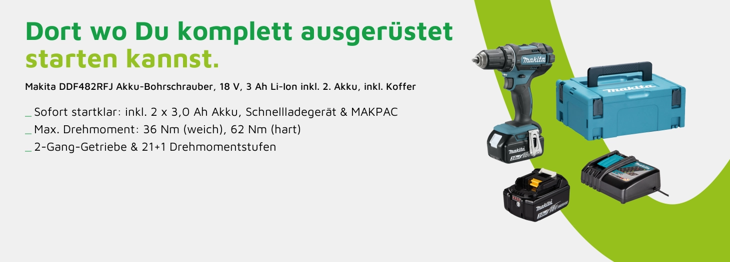 Teaser Makita Akku-Bohrschrauber DDF482RFJ