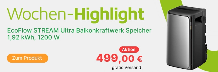 Banner Wochenhighlight EcoFlow STREAM Ultra Balkonkraftwerk