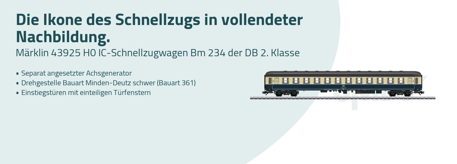 Teaser Märklin 43925 H0 IC-Schnellzugwagen Bm 234 der DB