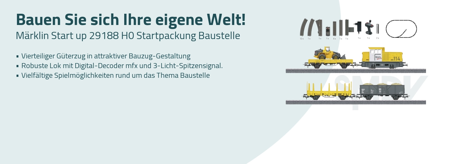 Teaser Märklin Start up 29188 H0 Startpackung Baustelle