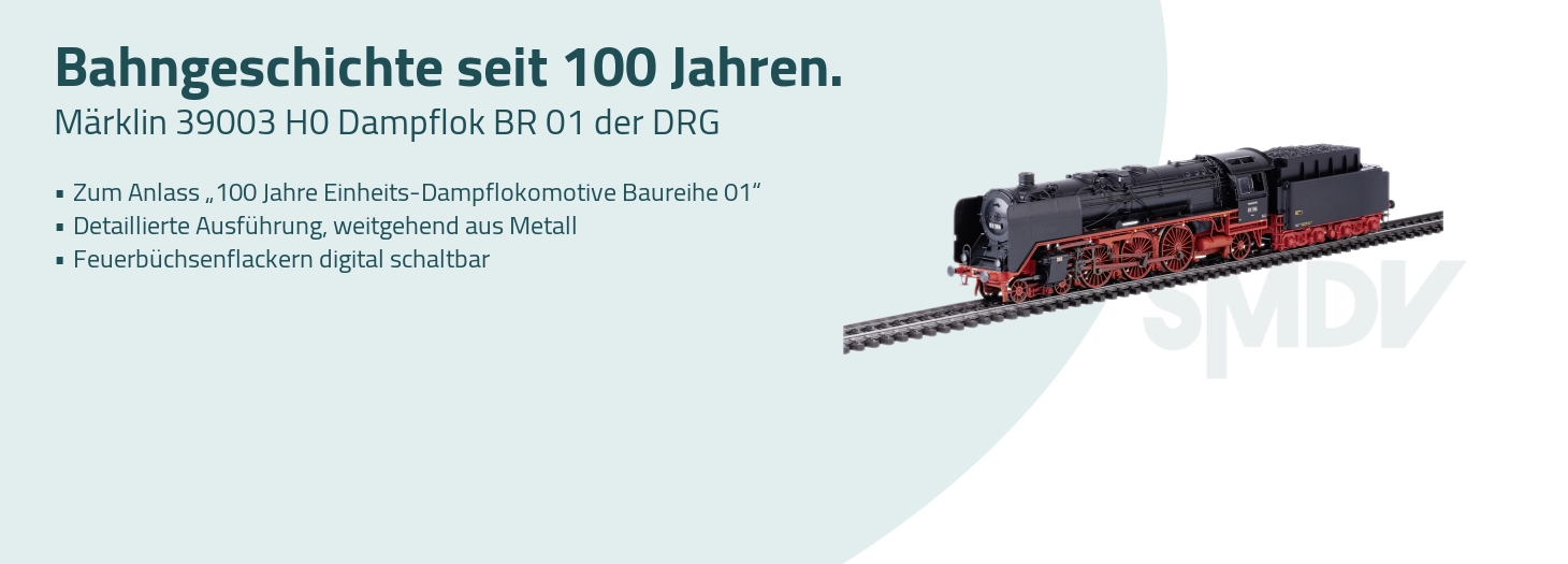 Teaser Märklin 39003 H0 Dampflok BR 01 der DRG