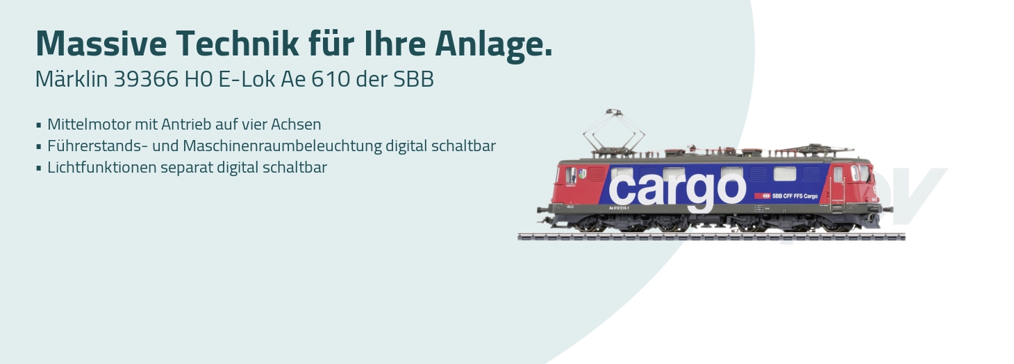 Teaser Märklin 39366 H0 E-Lok Ae 610 der SBB