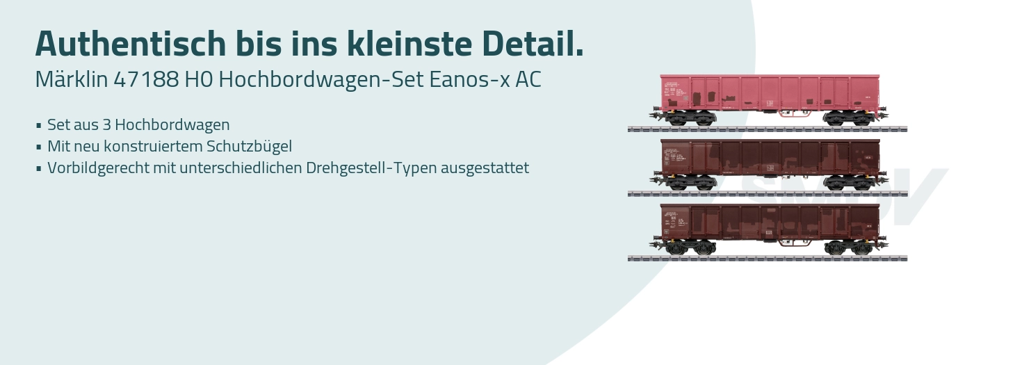 Teaser Märklin 47188 H0 Hochbordwagen-Set Eanos-x