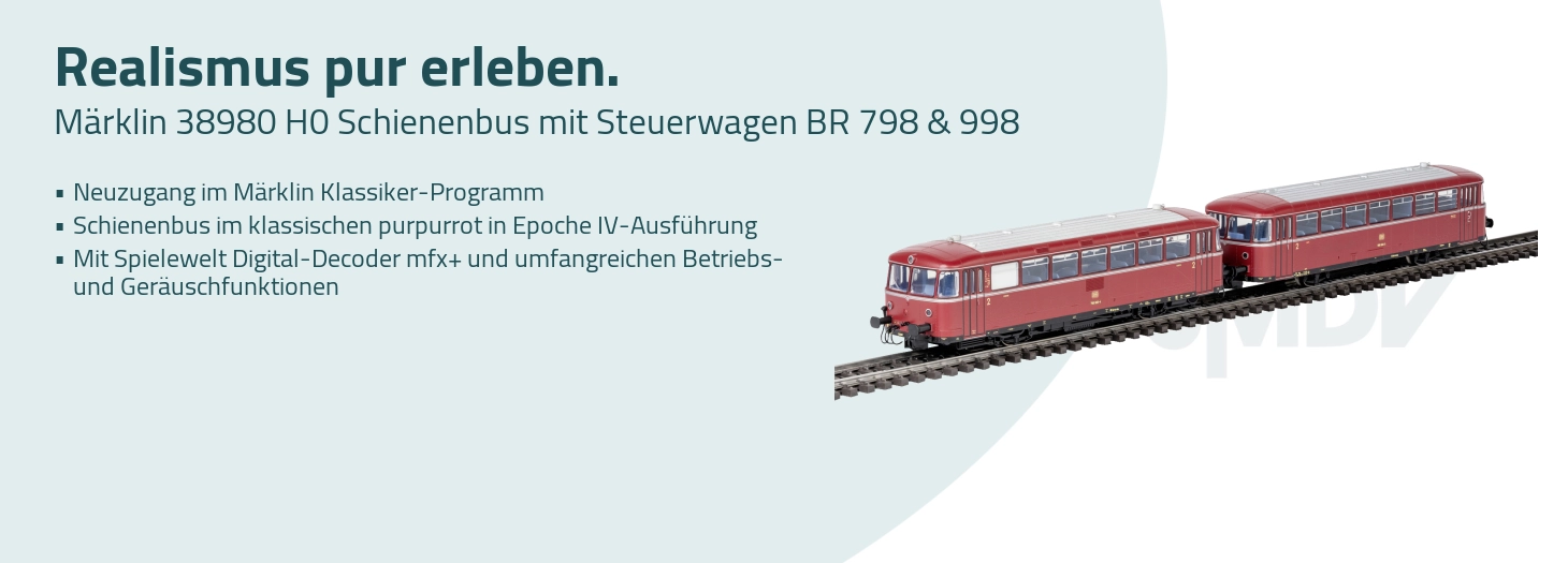 Teaser Märklin 38980 H0 Schienenbus BR 798+BR998 DB