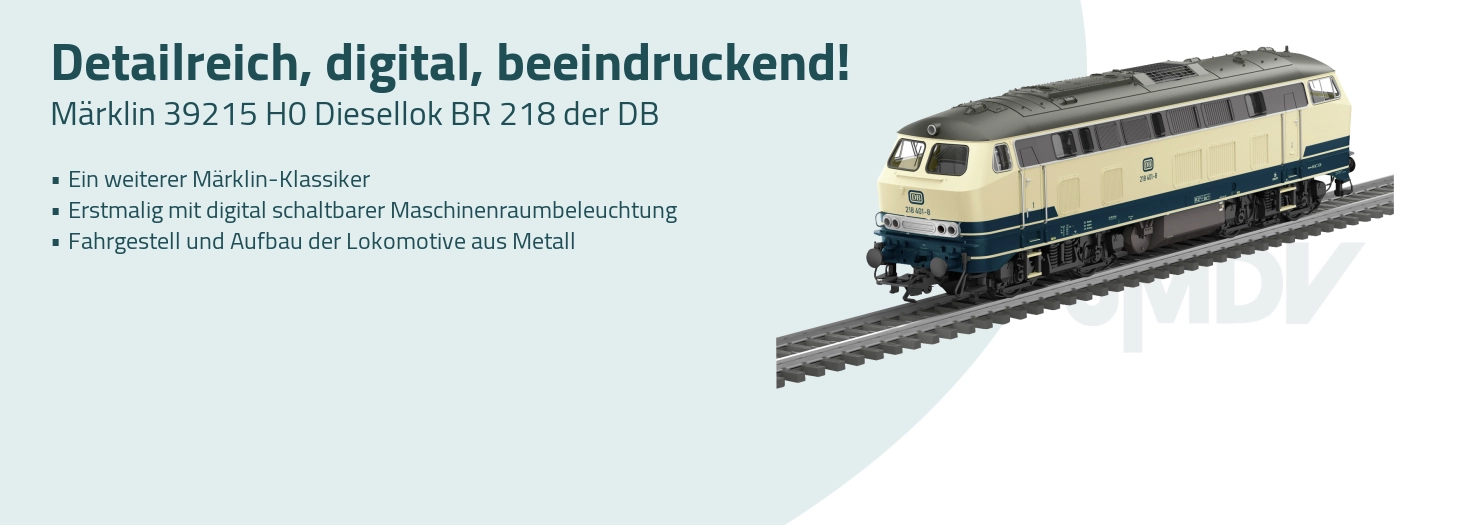 Teaser Märklin 39215 H0 Diesellok BR 218 der DB