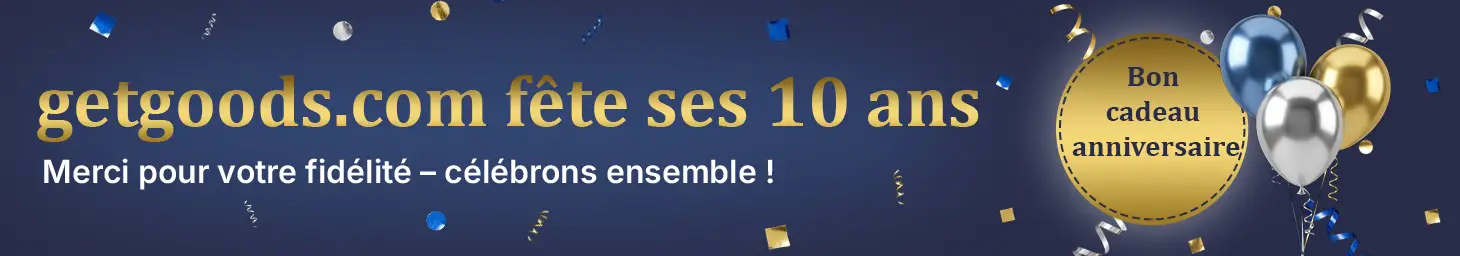 10 ans de getgoods.com – bon d'achat anniversaire de 10 €