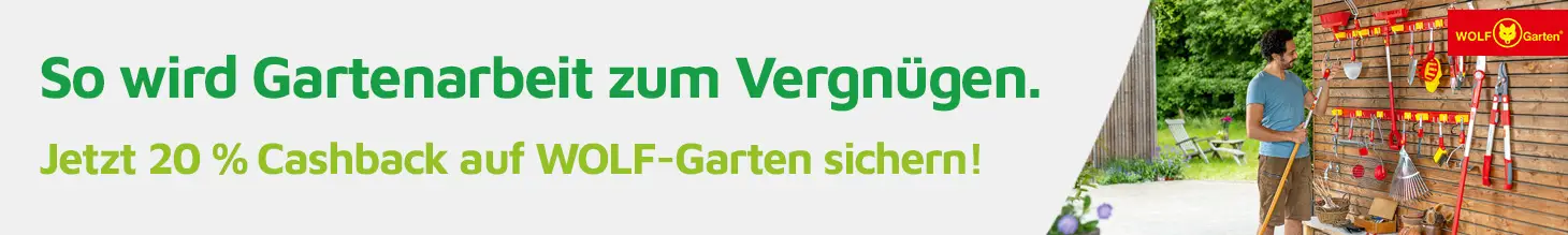 WOLF-Garten Cashback-Aktion – 20 % auf das gesamte Sortiment