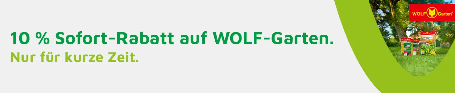 10 % Sofort-Rabatt auf das gesamte WOLF-Garten Sortiment
