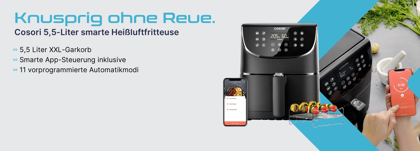 Teaser Cosori CS158-AF-RXB Heißluft-Fritteuse
