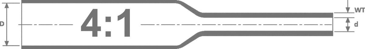 HellermannTyton 323-50190 Schrumpfschlauch mit Kleber 19mm 6mm Schrumpfrate:4:1 1m