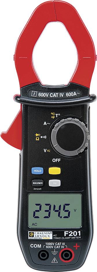 Chauvin Arnoux F201 Clamp meter Digital CAT III 1000 V, CAT IV 600 V Display (counts): 6000