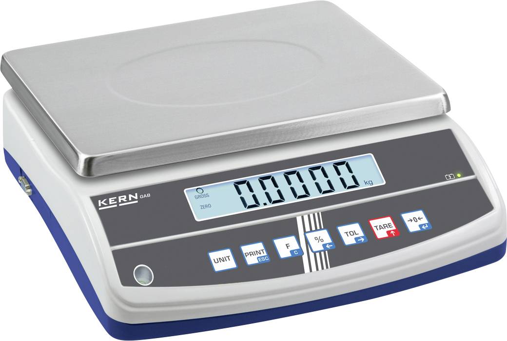 Kern GAB 30K0.2N Table top scales Weight range 30 kg Readability 0.2 g mains-powered, rechargeable Silver