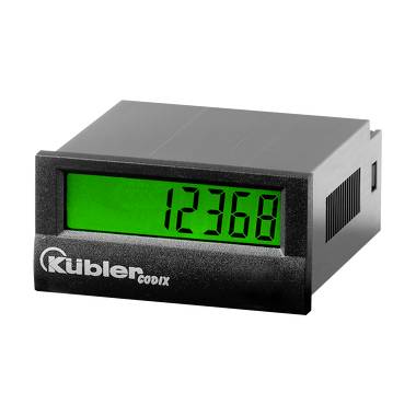 Black Kubler digital panel meter with green display showing 12368, used for counting or measurement.