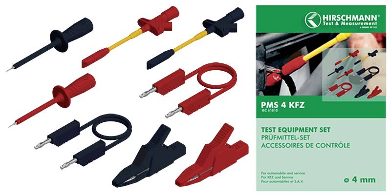 SKS Hirschmann PMS 4 KFZ Test lead kit Banana jack 4 mm Banana jack 4 mm 1.50 m Black, Red 1 pc(s)
