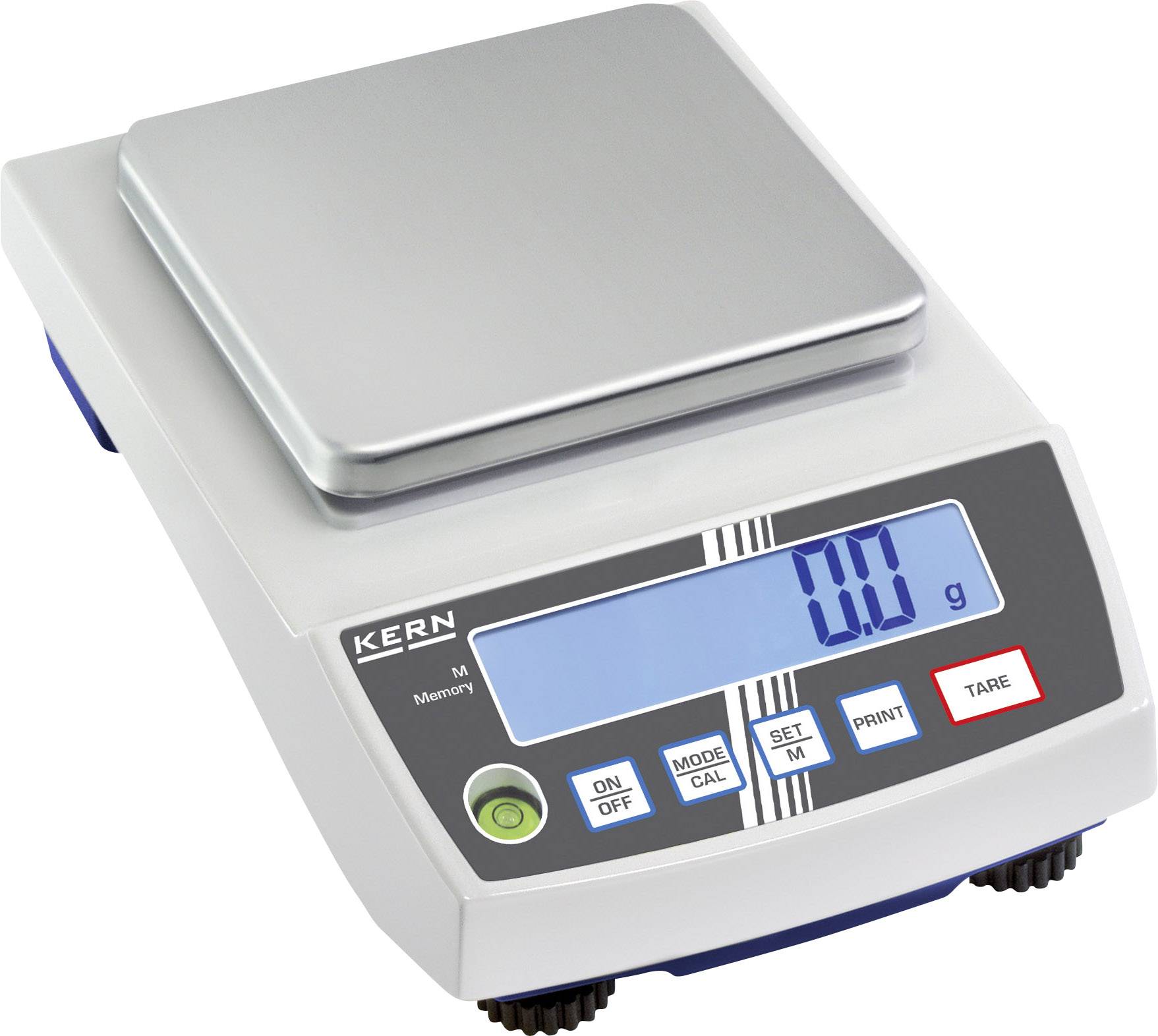 Kern PCB 2000-1 Precision scales Weight range 2 kg Readability 0.1 g mains-powered, battery-powered, rechargeable Silver