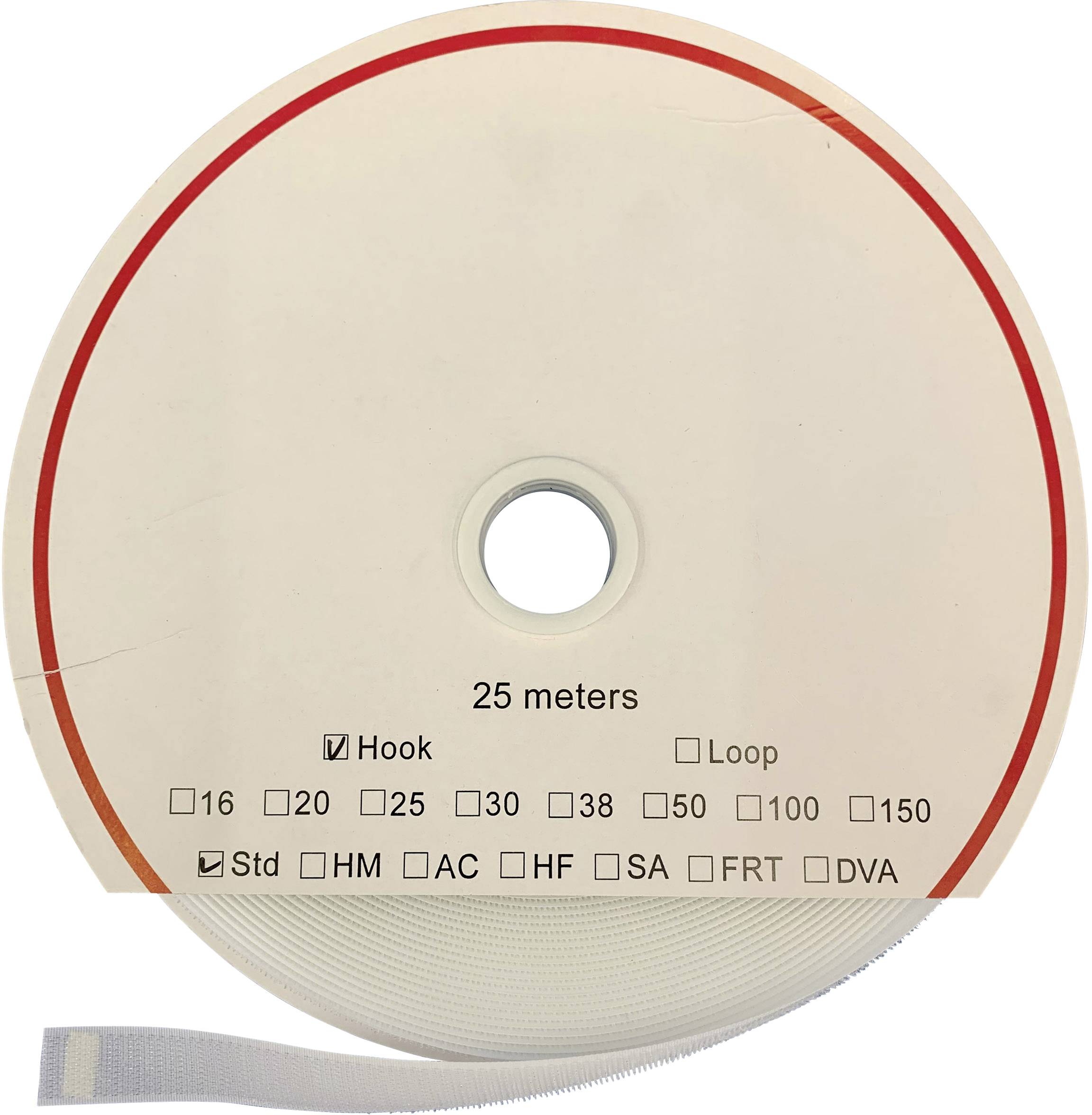 FASTECH® T0101600000325 Hook-and-loop tape stick-on (hot melt adhesive) Loop pad (L x W) 25000 mm x 16 mm White 25 m