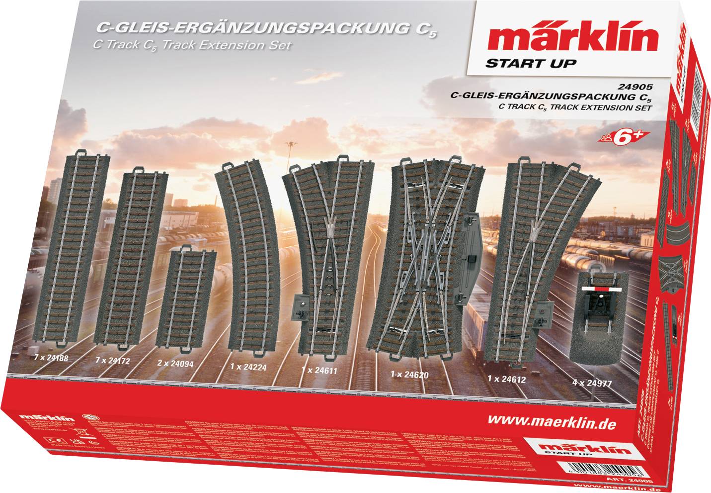 H0 Märklin C (incl. track bed) 24905 Expansion set C5