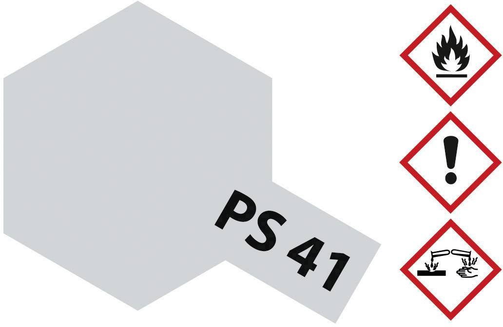 Grey hexagonal label with the inscription 'PS 41'. Beside it, three hazard symbols: flame, exclamation mark, corrosive hand.