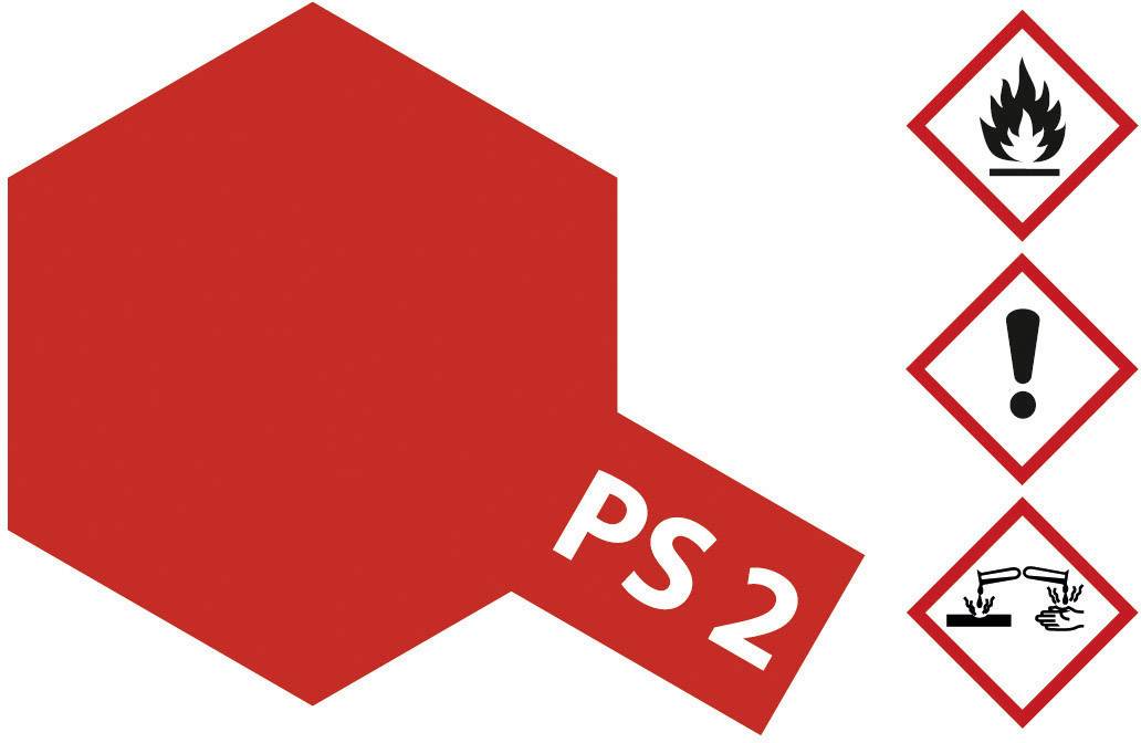 Eight-sided red hazard sign with the inscription 'PS 2'. Three symbols on the side: flame, exclamation mark, and corrosive liquid.
