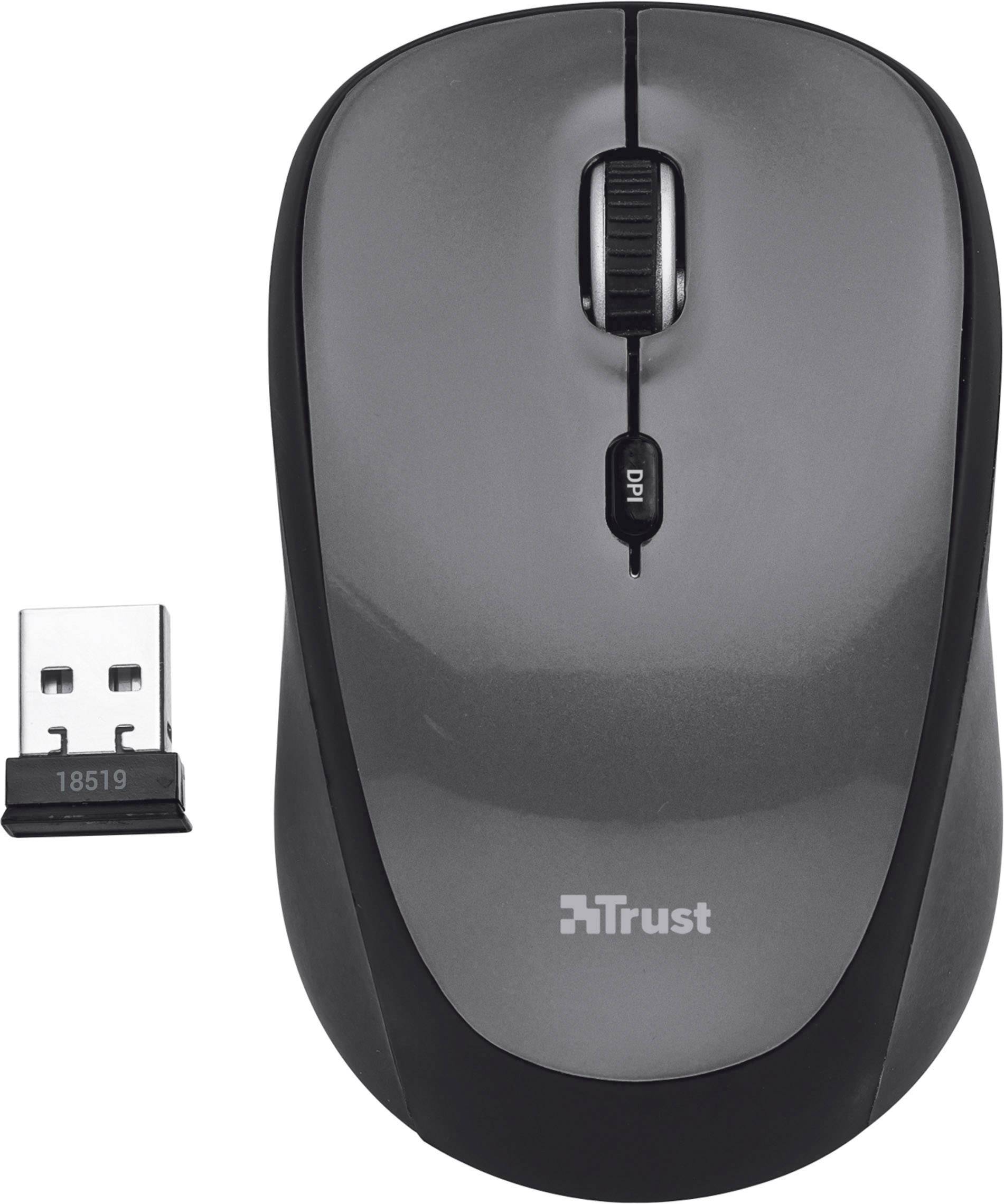Trust Yvi Wireless mouse Radio Optical Black 1600 dpi