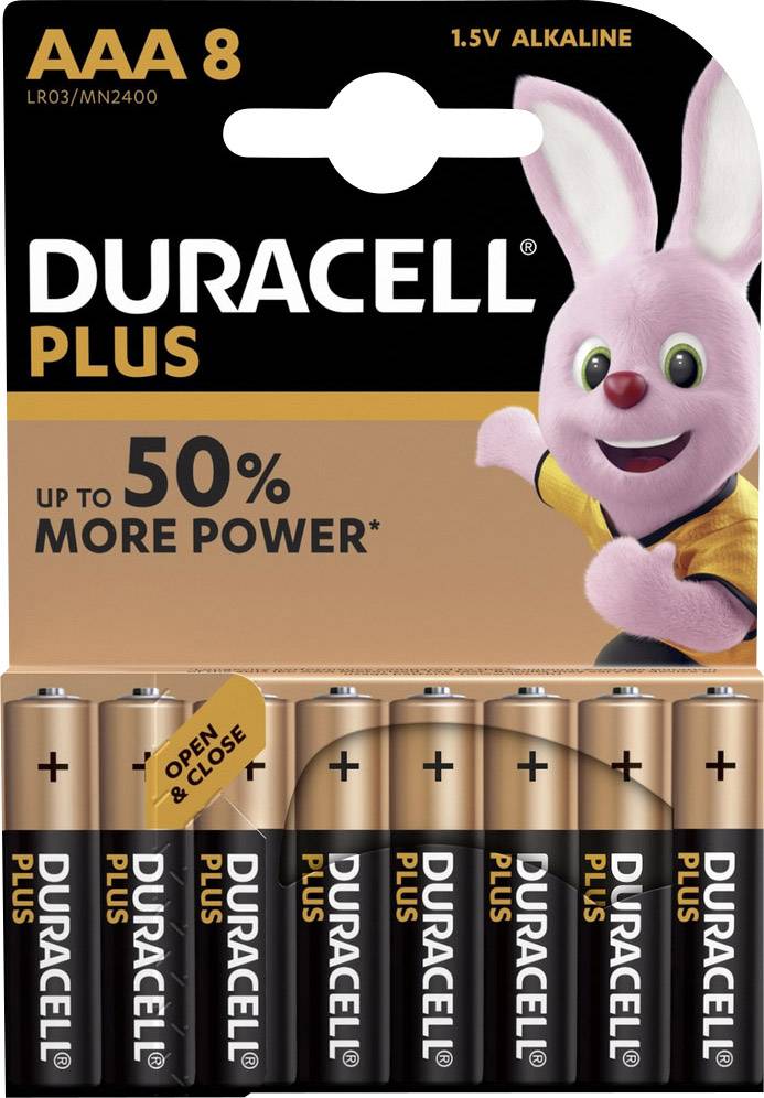 Duracell Plus Power LR03 AAA battery Alkali-manganese 1.5 V 8 pc(s)