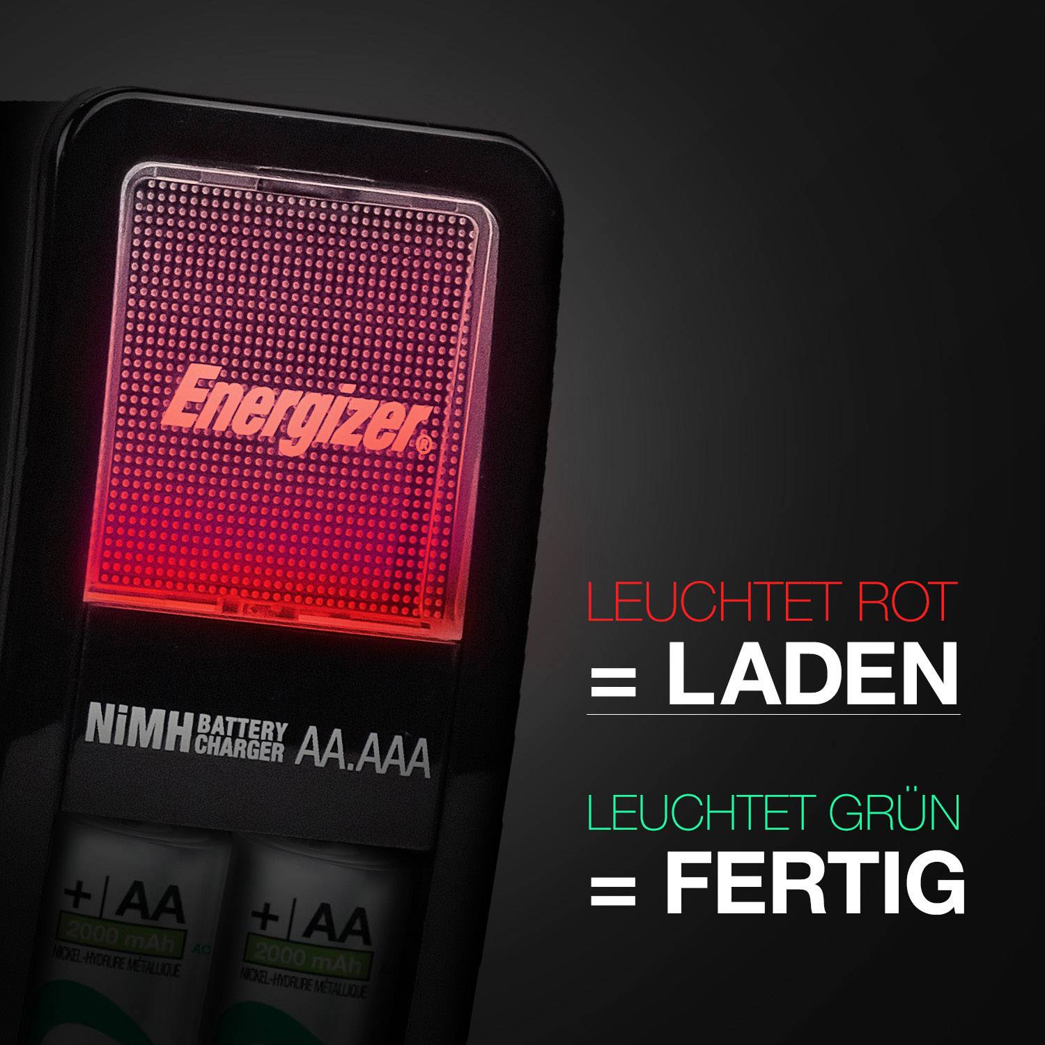 Energizer Mini Charger CH2PC4 Charger for cylindrical cells NiMH AAA , AA