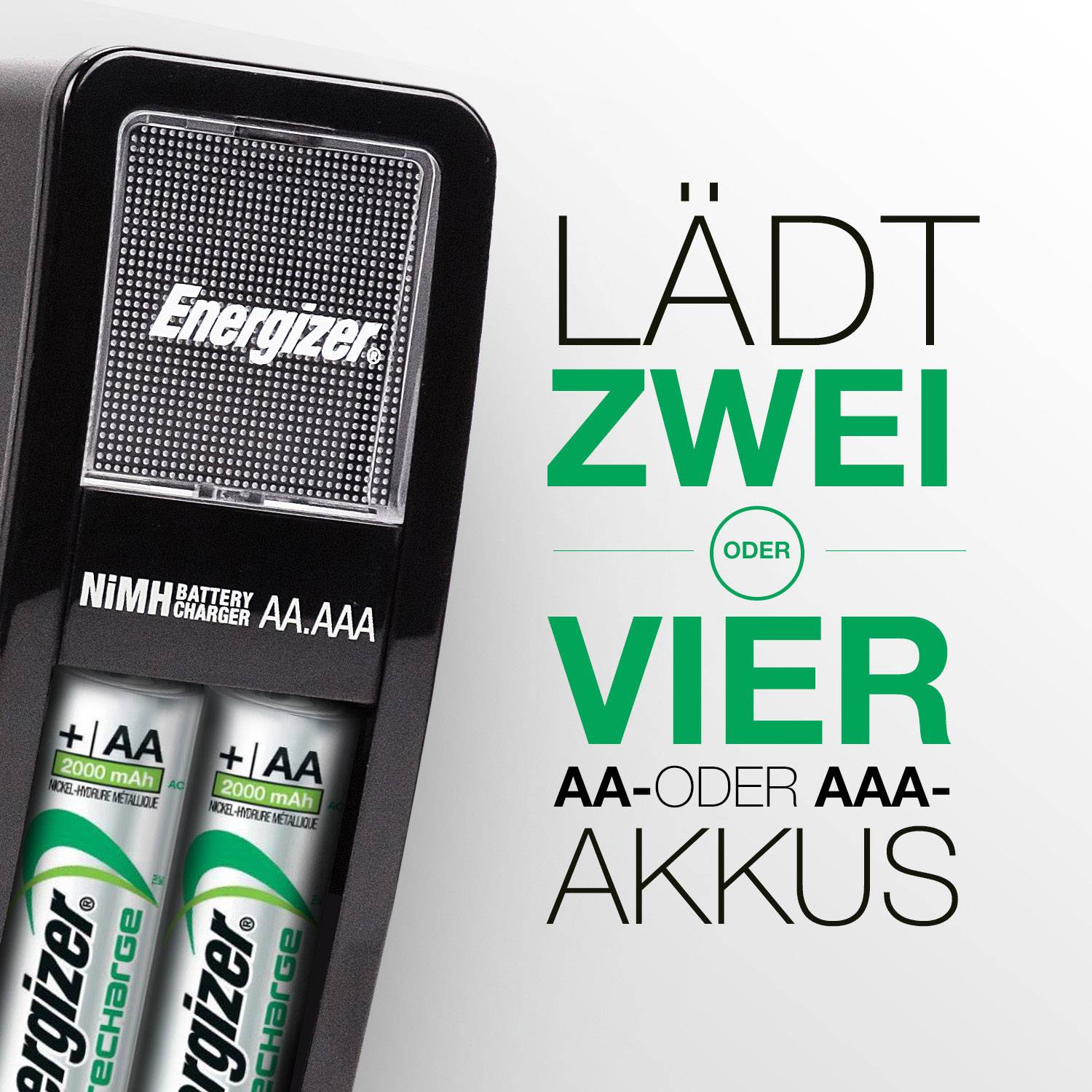 Energizer Mini Charger CH2PC4 Charger for cylindrical cells NiMH AAA , AA