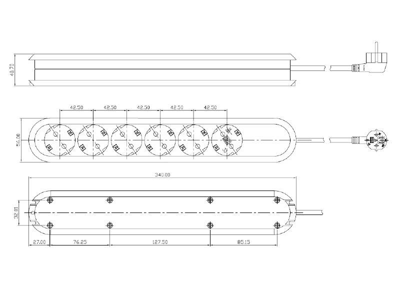 Bachmann 381.249K Power strip 6x White PG connector 1 pc(s)