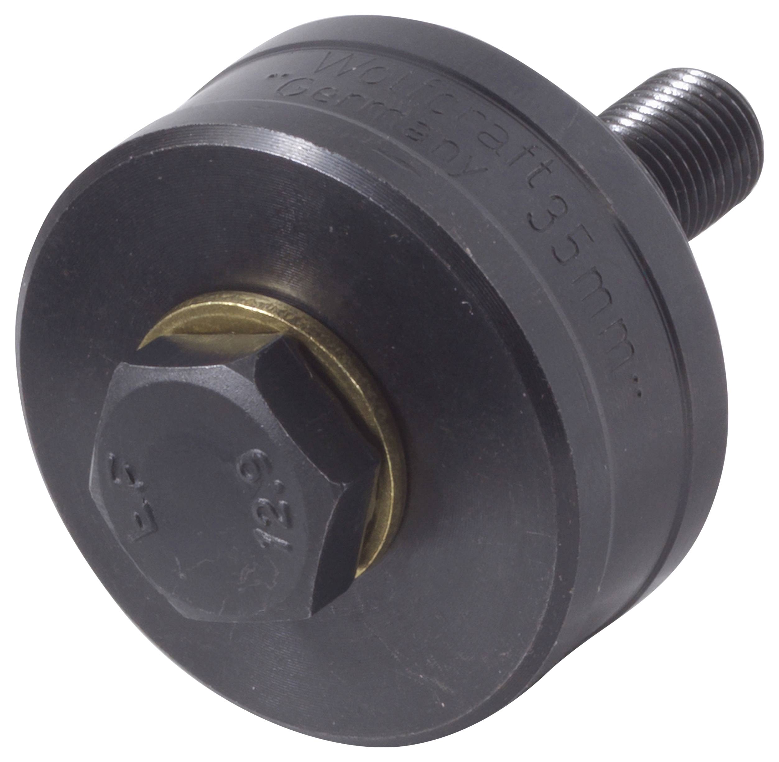 A black metal adapter with threading, used for mechanical or technical applications.