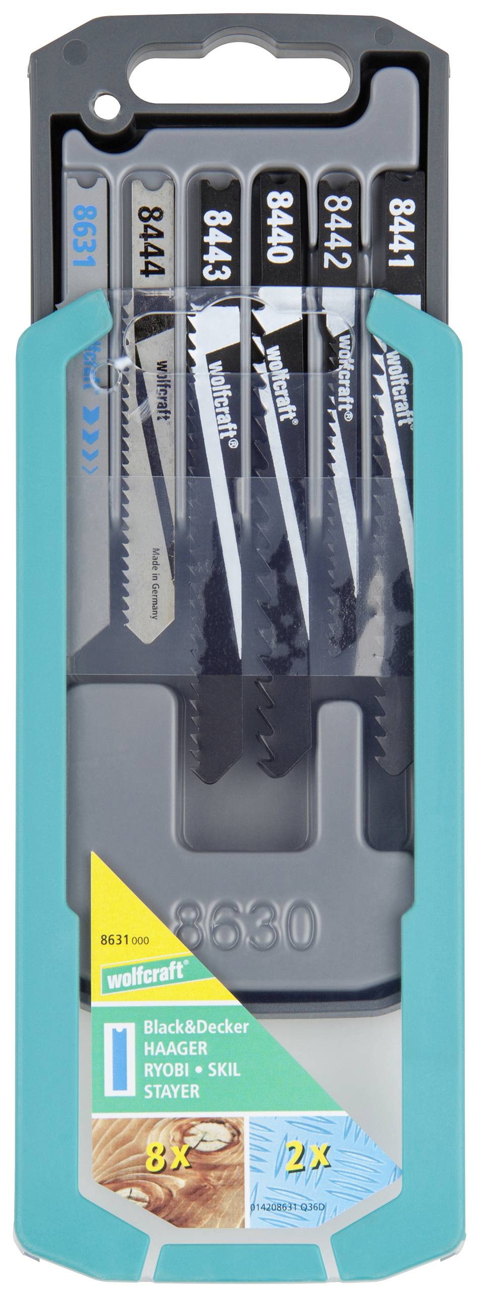 'Bosch Jigsaw Blade Set', comprising five different blades in a blue packaging, suitable for wood and metal cutting.