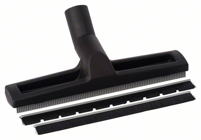 Vacuum cleaner floor head with interchangeable brush inserts, suitable for various floor coverings.