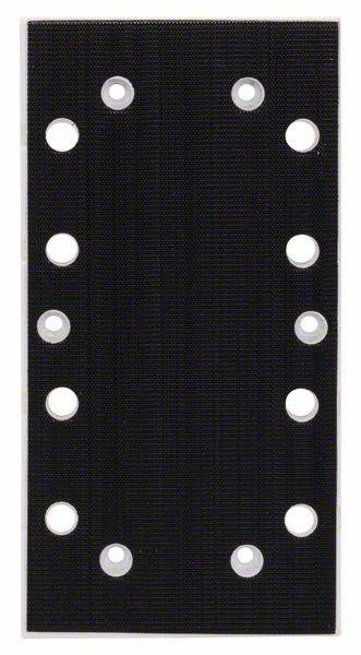 A rectangular black panel with two vertical rows of round, white holes.