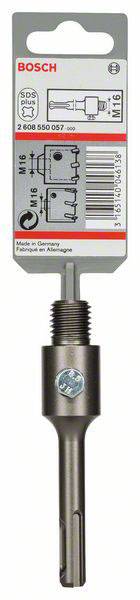 Bosch drill adapter with a hexagonal socket. Diagrams and the marking 'M16' are depicted on the packaging.