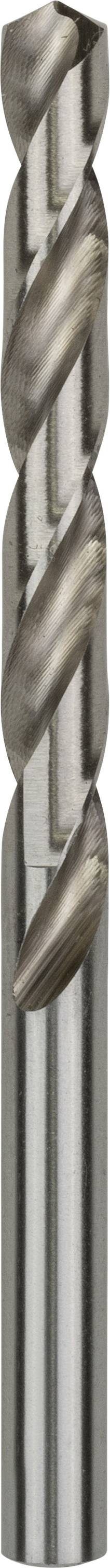 Close-up of a metal drill bit with a spiral flute design, featuring a gleaming, silver finish, suitable for precision drilling work.