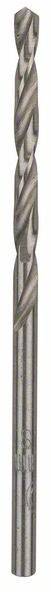 A metallic drill bit with spiral flutes, suitable for drilling into solid materials.