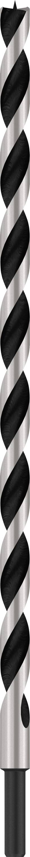 Drill bits with spiral cutting edges, silver and black, for metalworking.
