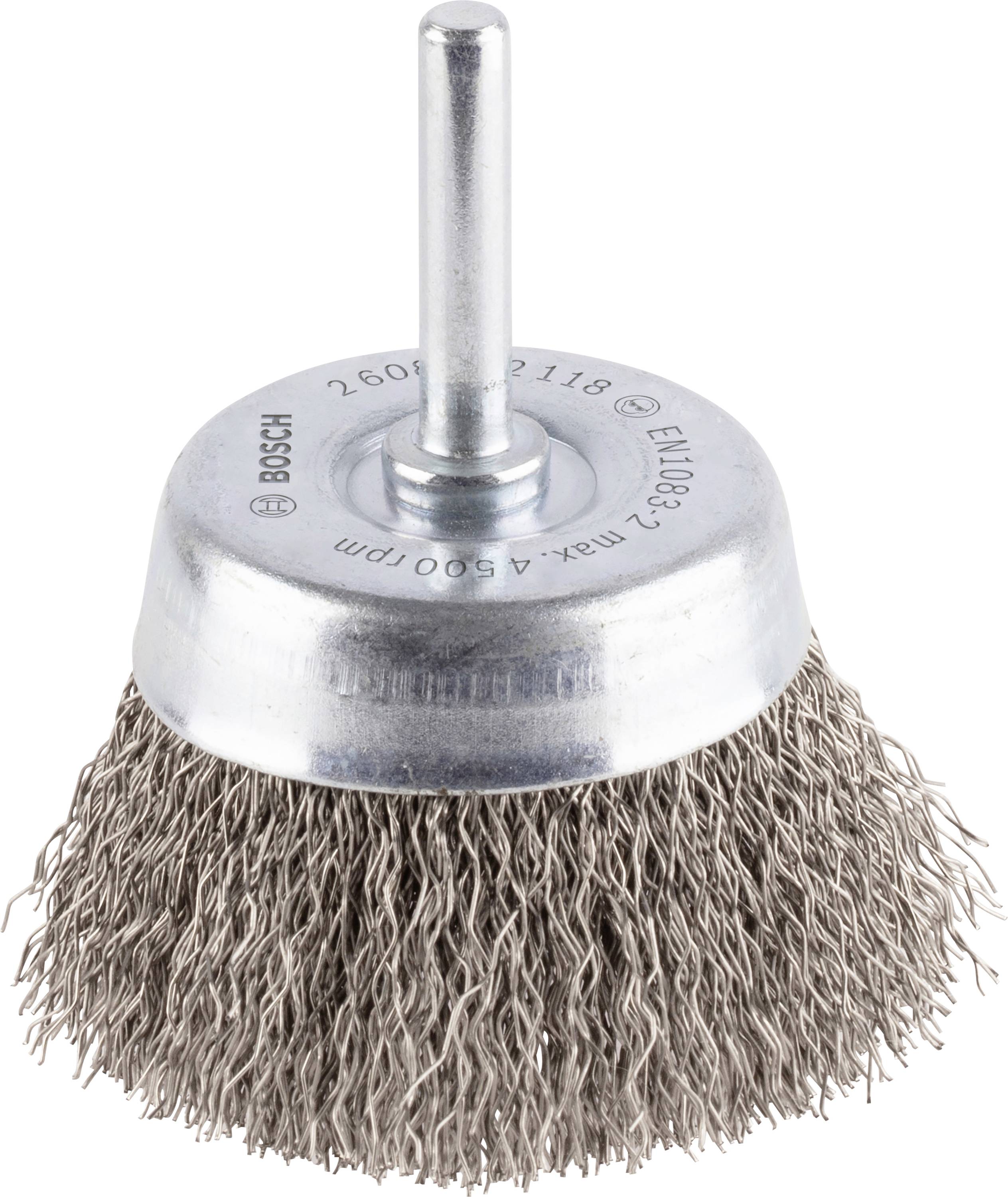 Bosch Accessories Cup brush 60 mm, 0.3 mm, 4500 rpm Shank diameter 6 mm 2608622118 1 pc(s)
