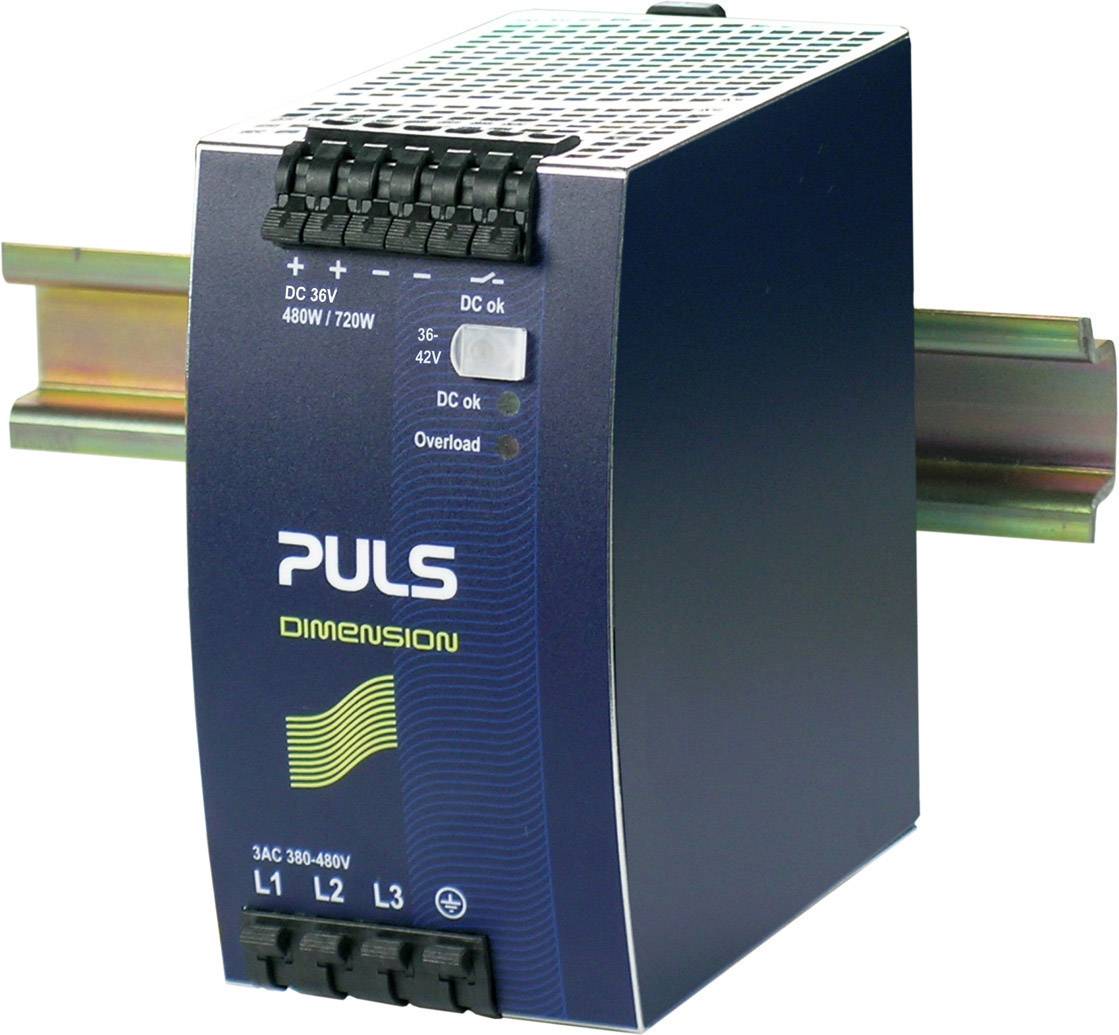 PULS QT20.361 Rail mounted PSU (DIN) 36 V DC 13.3 A 480 W No. of outputs:1 x Content 1 pc(s)