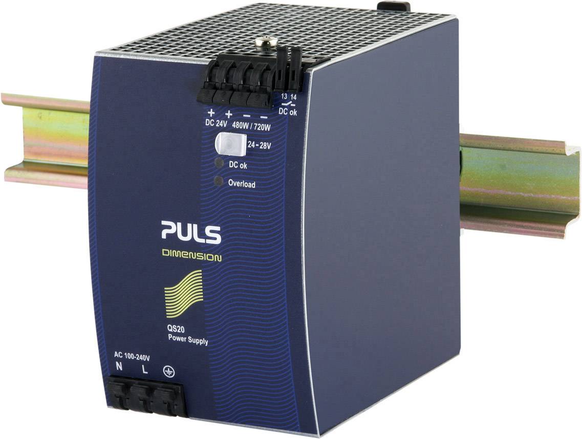 PULS QS20.241 Rail mounted PSU (DIN) 24 V DC 20 A 480 W No. of outputs:1 x Content 1 pc(s)