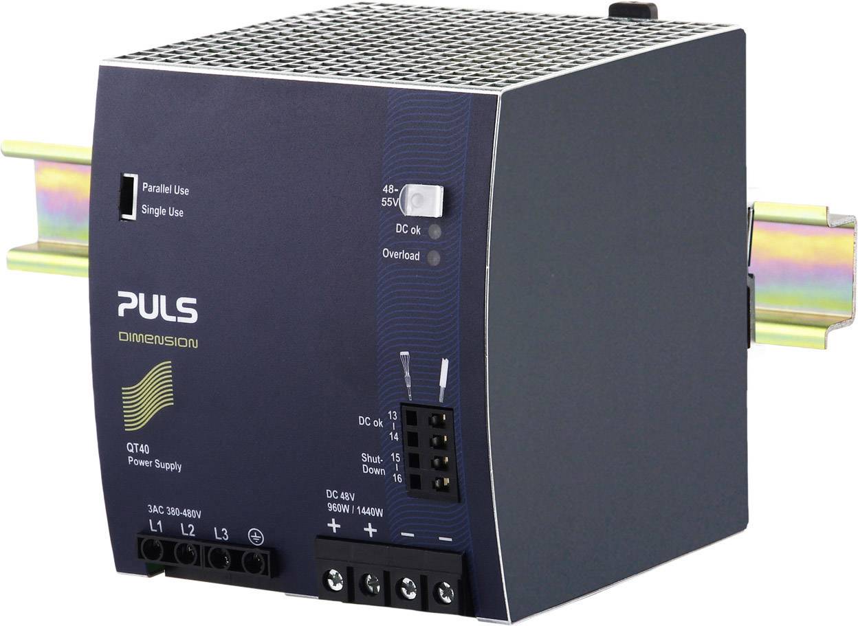 PULS QT40.481 Rail mounted PSU (DIN) 48 V DC 20 A 960 W No. of outputs:1 x Content 1 pc(s)