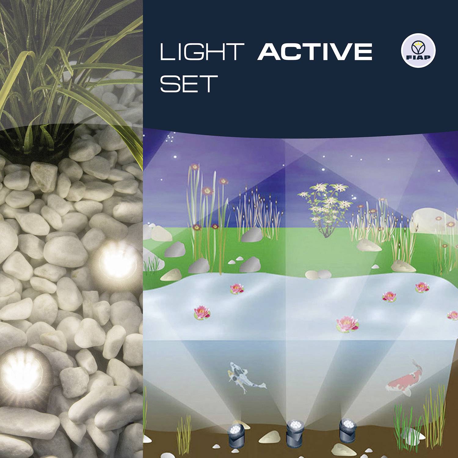 FIAP 3210 Pond lighting 3-piece set LED (monochrome) Dark blue
