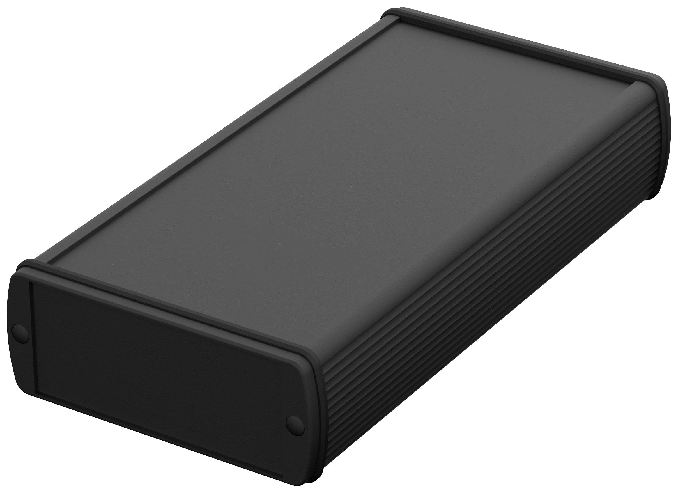 A black, rectangular plastic enclosure, similar to an external hard drive.