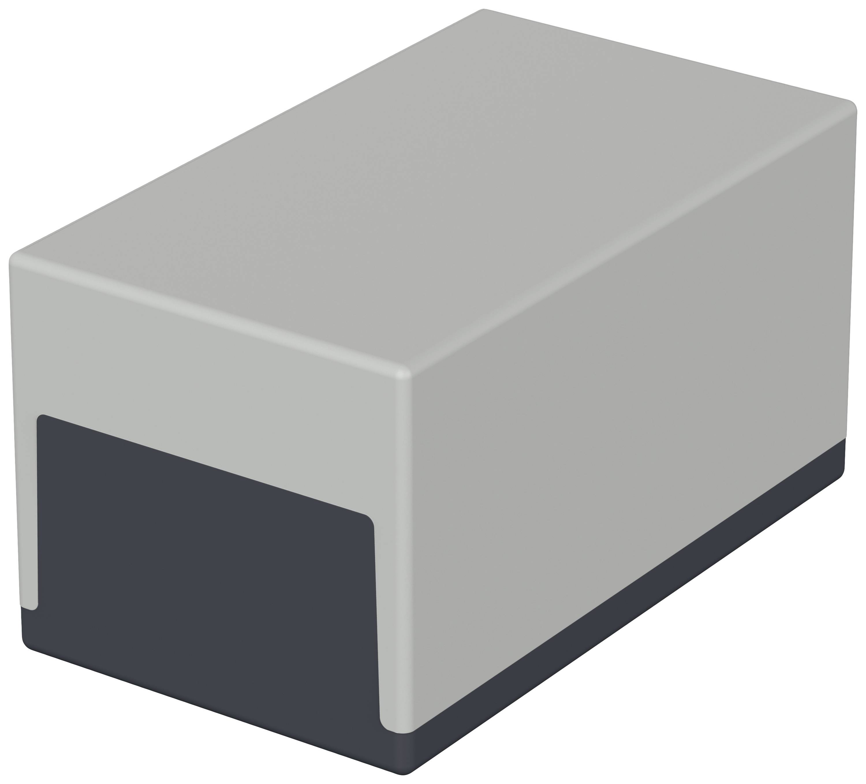 Grey rectangular block with dark grey underside.