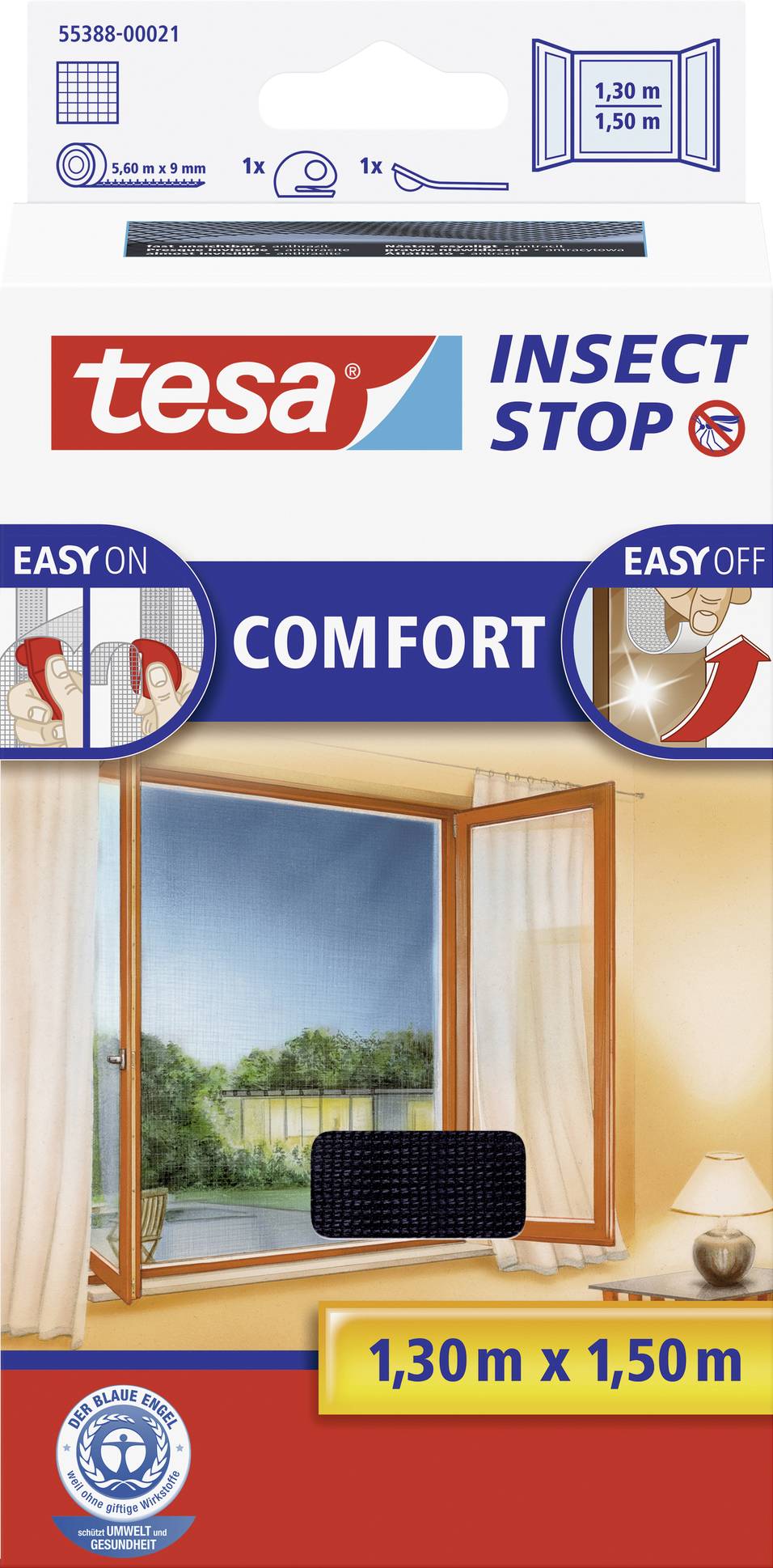 tesa COMFORT 55388-00021-01 Fly screen (W x H) 1500 mm x 1300 mm Anthracite 1 pc(s)